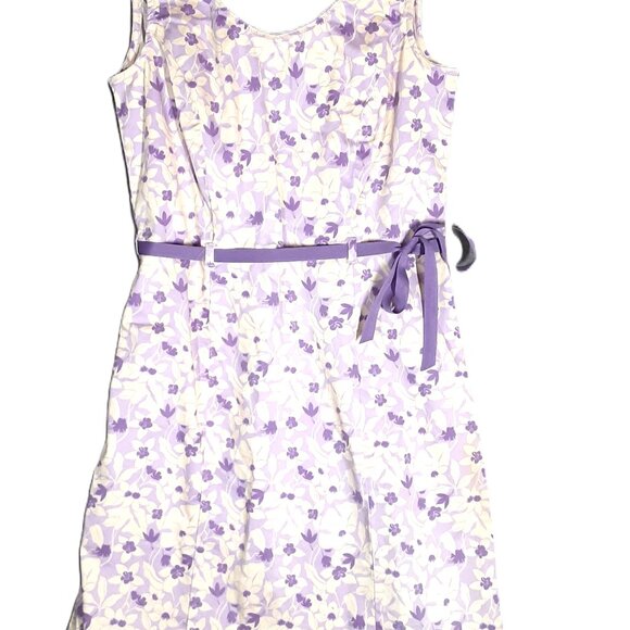 Faded Glory Stretch Dress Size 12, Sleeveless, Purple & White, Zipper closure - Picture 6 of 7